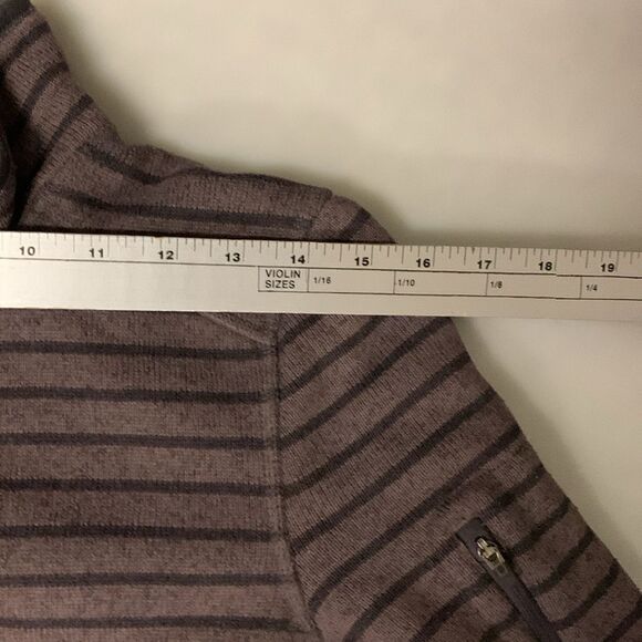 L.L. Bean Purple Striped Sweater Fleece Full Zipper Jacket Size L - Picture 8 of 11